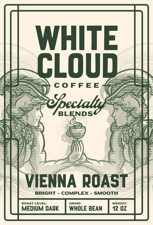 Vienna Roast medium dark whole bean coffee from White Cloud Coffee